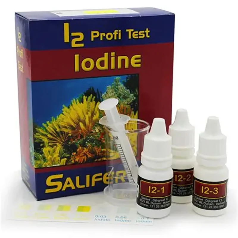Salifert Iodine I2 Profi-Test - High Accuracy Marine Water Test Kit for Coral Reef Aquarium Measures Iodide and Iodate 40 Tests
