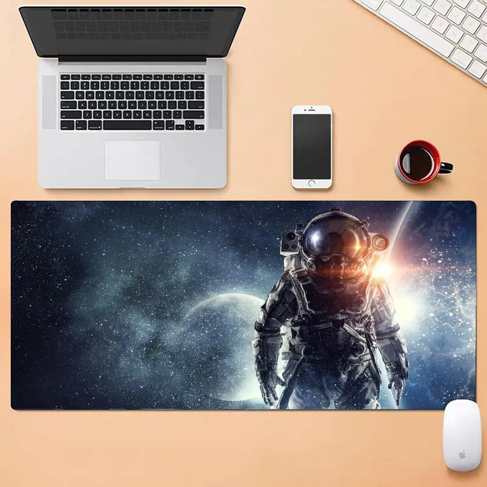 لوحة ماوس لرائد الفضاء الخيال العلمي، أحجام متعددة، كبيرة مربعة للكمبيوتر، مكتب ألعاب، مفارش طاولة مطاطية مضادة للانزلاق #5