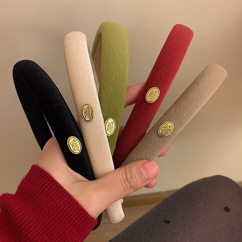 

Velvet Hairband Women's Faion Retro Gold Label Red Headband Korean Sle Hair Clip Autumn Winter Accories