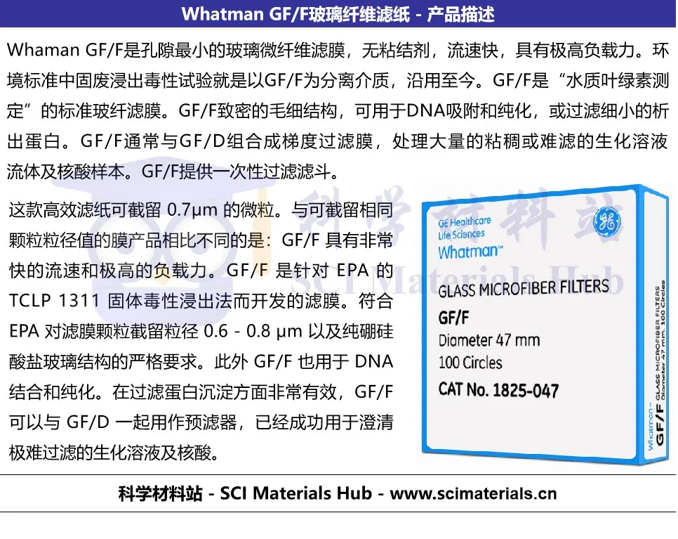 Whatman GF/F ورق فلتر الألياف الزجاجية 055/070-025/047/1825/090/110/125/150