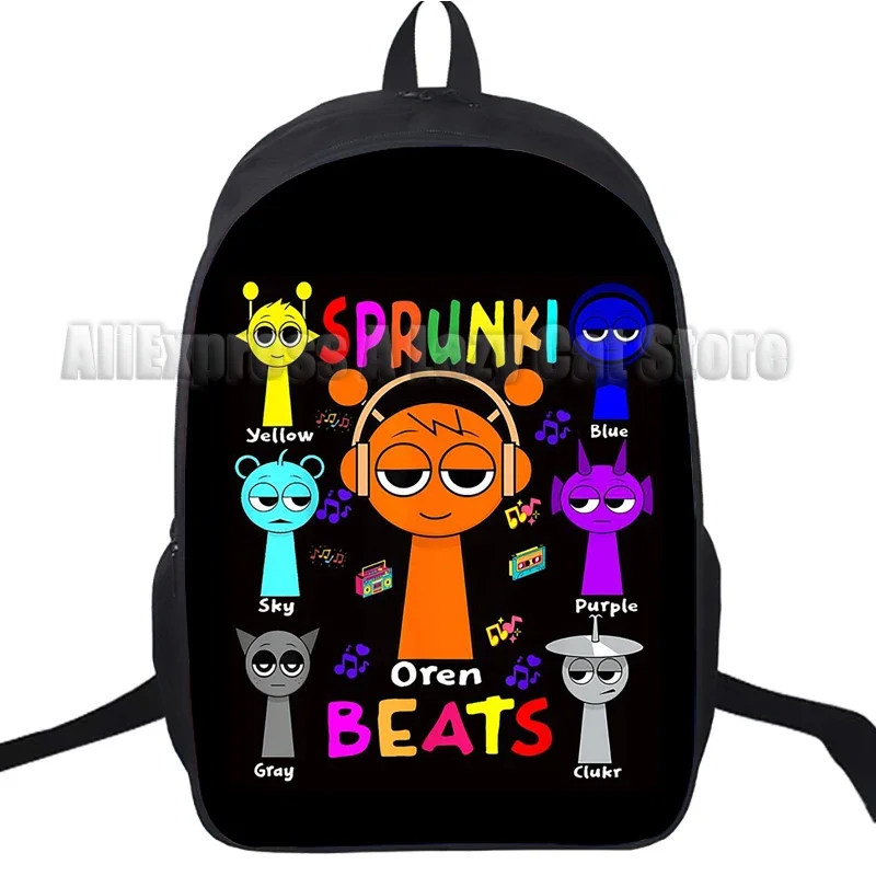 sprunki-バックパックゲームスタイル軽量男の子女の子スクールバッグ容量ティーンラップトップバックパック女性男性旅行-mochilas