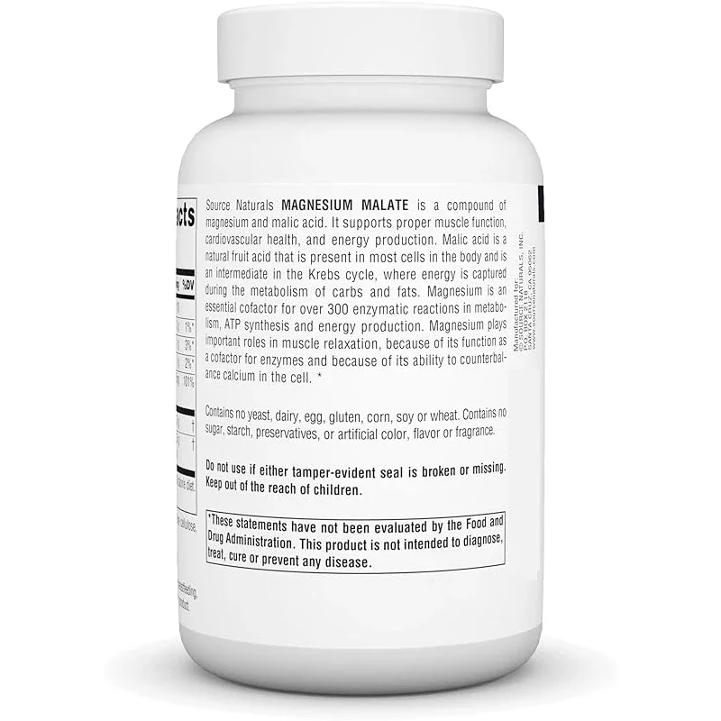 3750 milligrams of magnesium malate per serving as an essential magnesium malate supplement