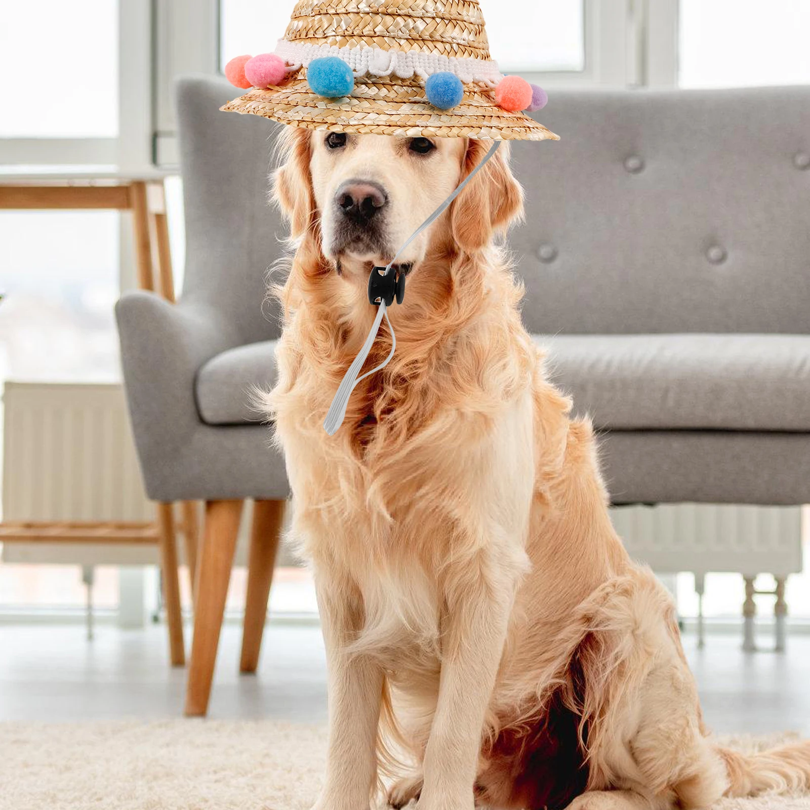 

Fashionable Dog Sombrero Pet Straw Woven Cap Decoration Uv Protection Lightweight Party Holiday Wearable For Cats Puppies Pet