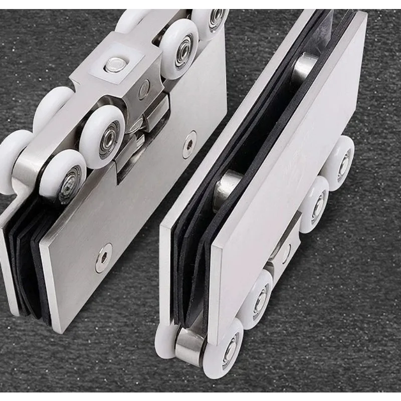 Frameless Tempered Glass Sliding Door Hanging Wheel Sliding Door Pulley Bearing Capacity 160KG Rail Door Accessories