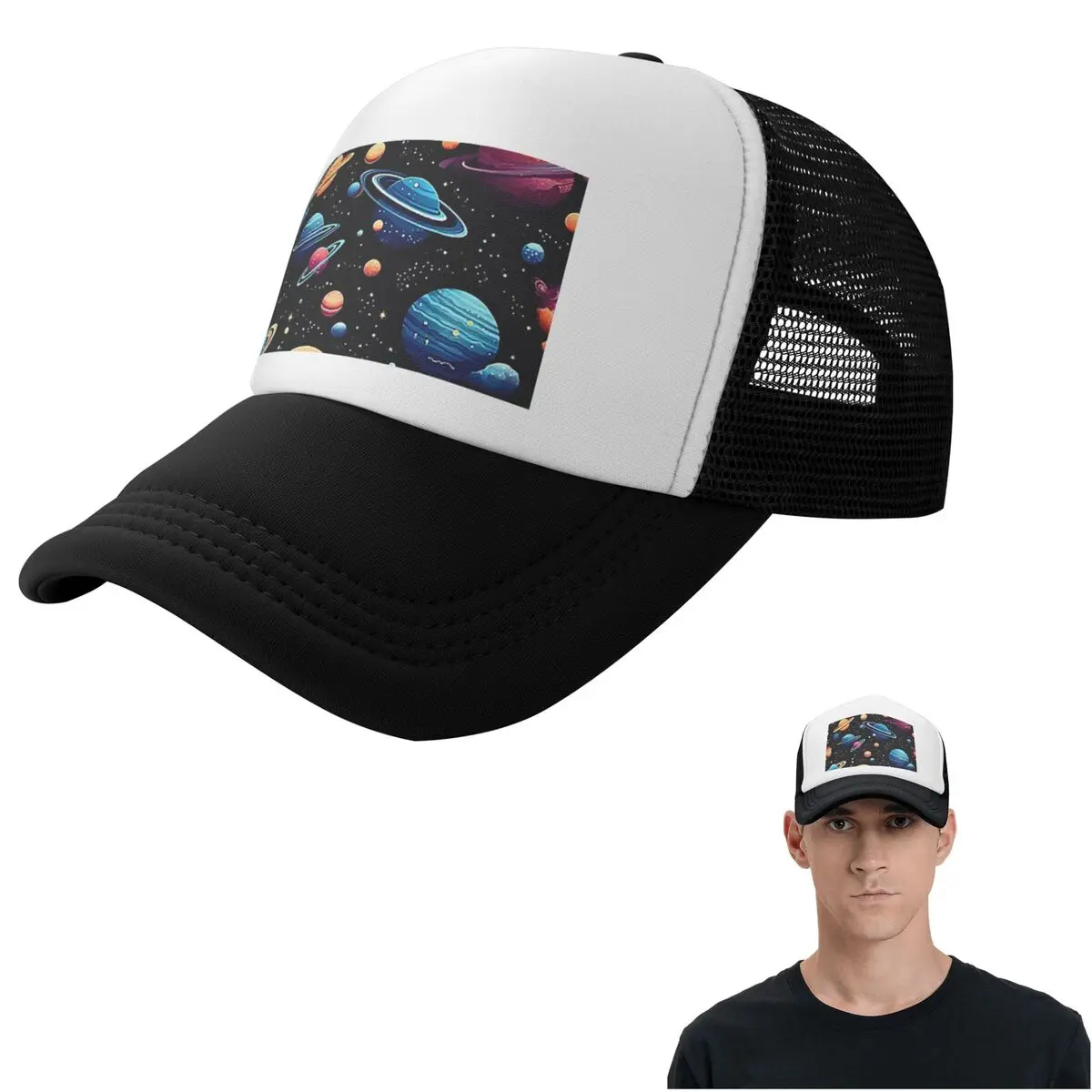 Solar System Space Planets UniverseCap Fashion Mesh Baseball Caps Adjustable Hat Hip Hop Summer Unisex Baseball Hats