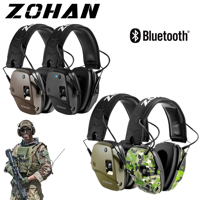 

ZOHAN Bluetooth 5.4 Shooting Ear Protection Noise Canceling Earmuffs Hearing Protection for Hunting Tactical Music Headphone