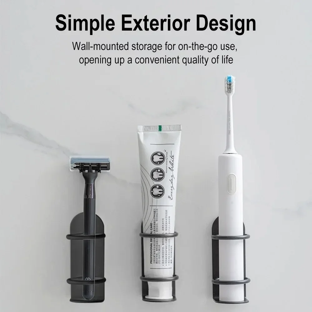 Soporte para cepillo de dientes eléctrico adhesivo sin taladro, estante organizador de baño impermeable para Oral-B Philips, almacenamiento de taza de afeitar sin perforaciones