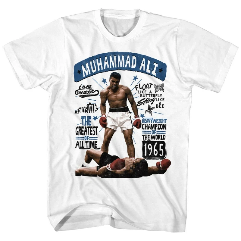 Camiseta con citas famosas de Muhammad Ali para hombre, moda urbana, Hip-hop Rock, Top de manga corta de algodón con cuello redondo para mujer