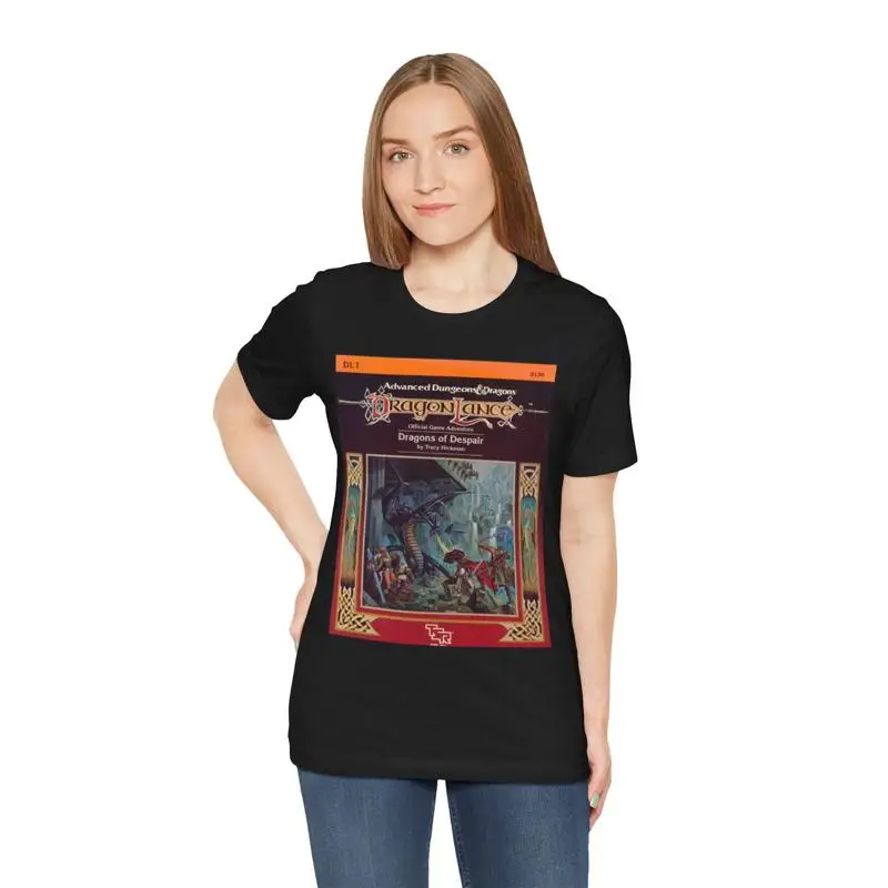Dragonlance DnD Классическая игровая футболка Винтаж Ретро Игровая настольная ролевая игра