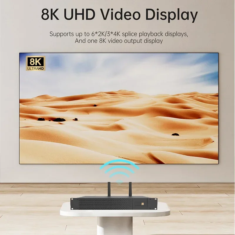 مشغل الوسائط 8k4K صندوق بث الوسائط المتعددة مشغل الوسائط الإعلانية اللافتات الرقمية