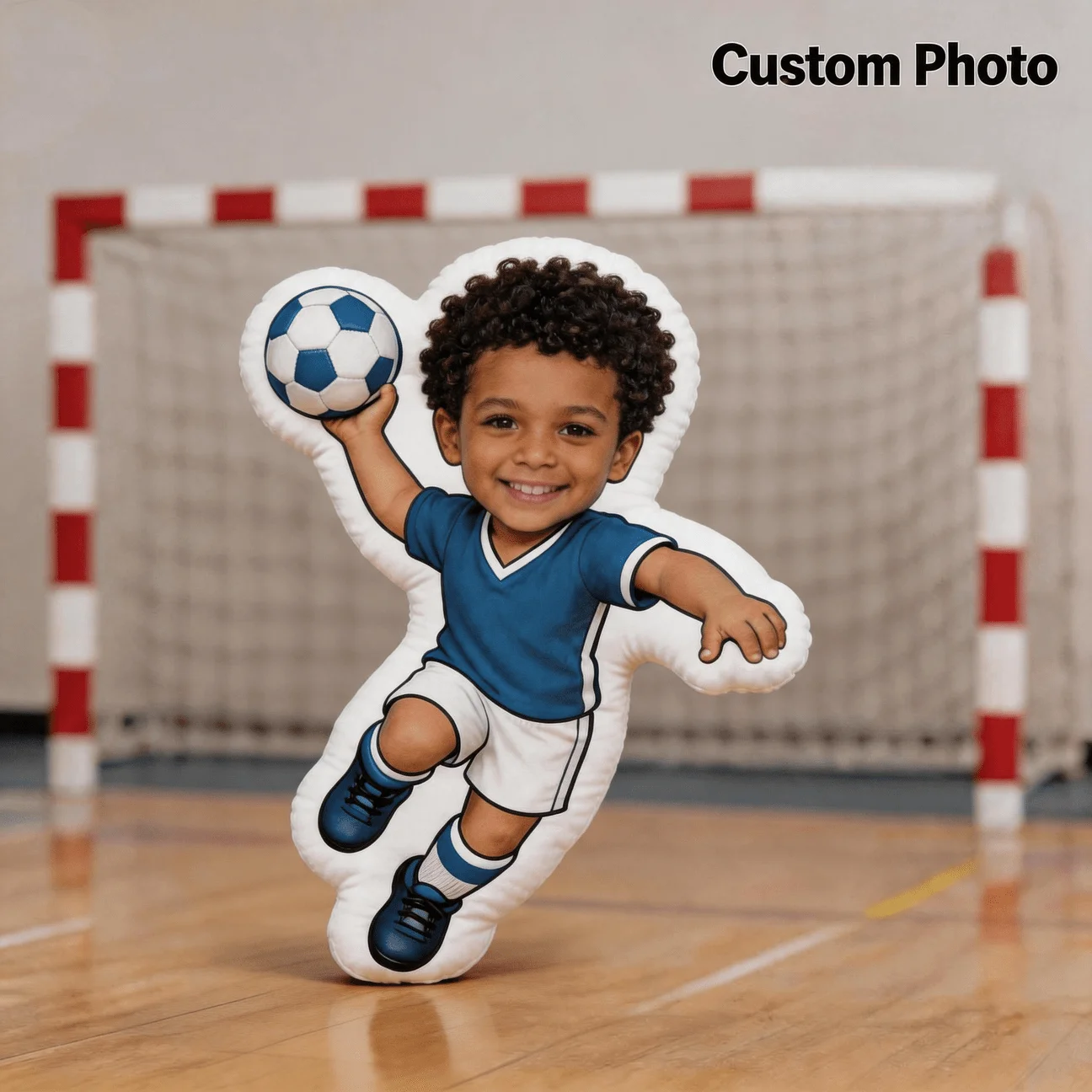 Custom Photo Football Player Pillow Personalized Face Cushion Double Sided Printed Soccer Shape Pillow Gift Kids Family Birthday