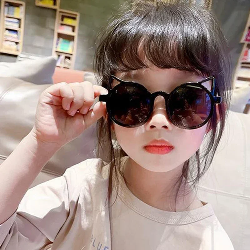 Girls Boys Cute Animal Cartoon Ears Sunglasses Outdoor Sun Protection Children Lovely Vintage Sunglasses Protection Classic Kids