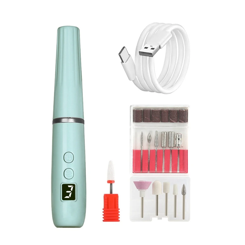 

Portable Electric Nail File, Cordless Nail Drill With Light For Acrylic, Gel Nails, Personal Polish Manicure