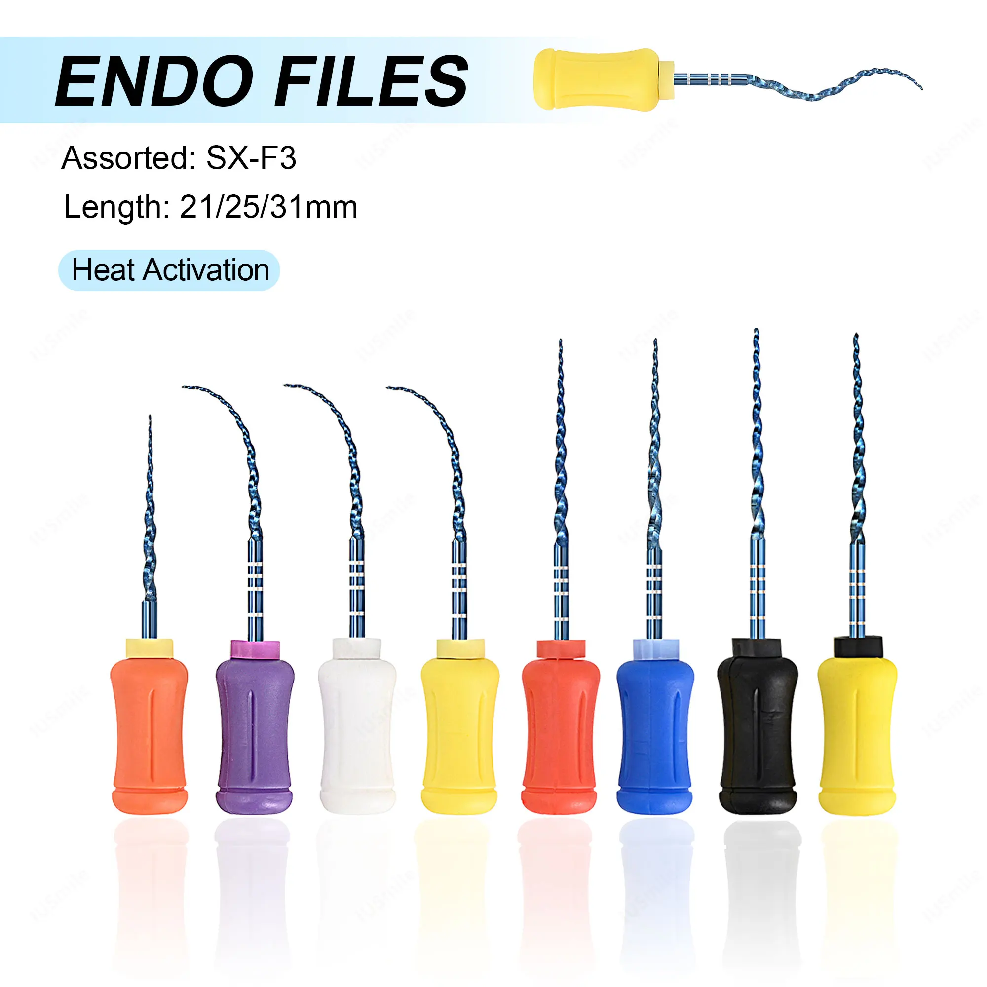 

Endodontic Niti Blue Heat Activation Files High Resistant Fracture Endo Files Dental Hand Use Files
