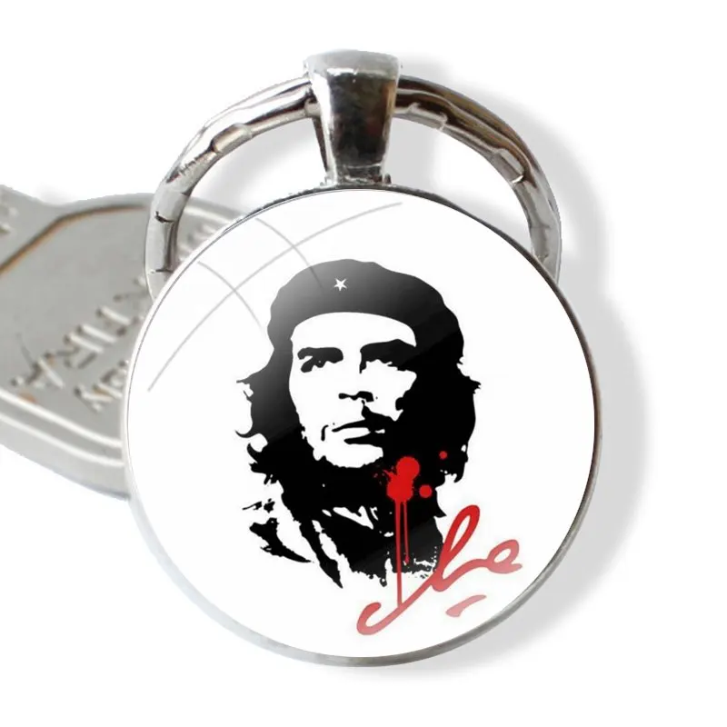 Che Guevara 25mm Glass Cabohcon Keychain Key Rings for Women Men Jewelry Gift