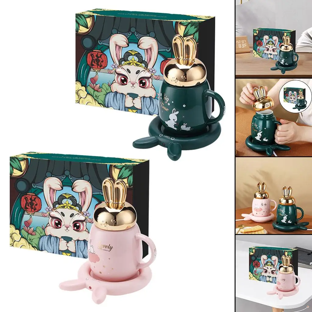 ที่รองแก้วรูปกระต่ายแบบหม้อเก็บความร้อนอุณหภูมิ55 °C สำหรับใช้ในครัวเรือนนม