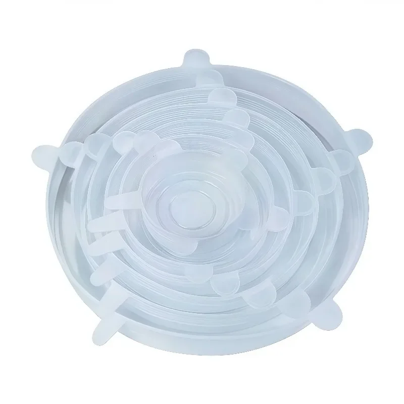 6PCS Food-grade Silicone Cover Multifunctional Round Fresh-keeping Cover Can Be Used Repeatedly As Kitchen Tools.