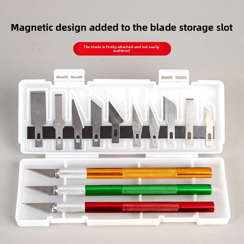 

13pcs Durable Aluminum Alloy Carving Knives - Sharp Precision Blades for Paper Cuttings, Film Applications and DIY Crafts