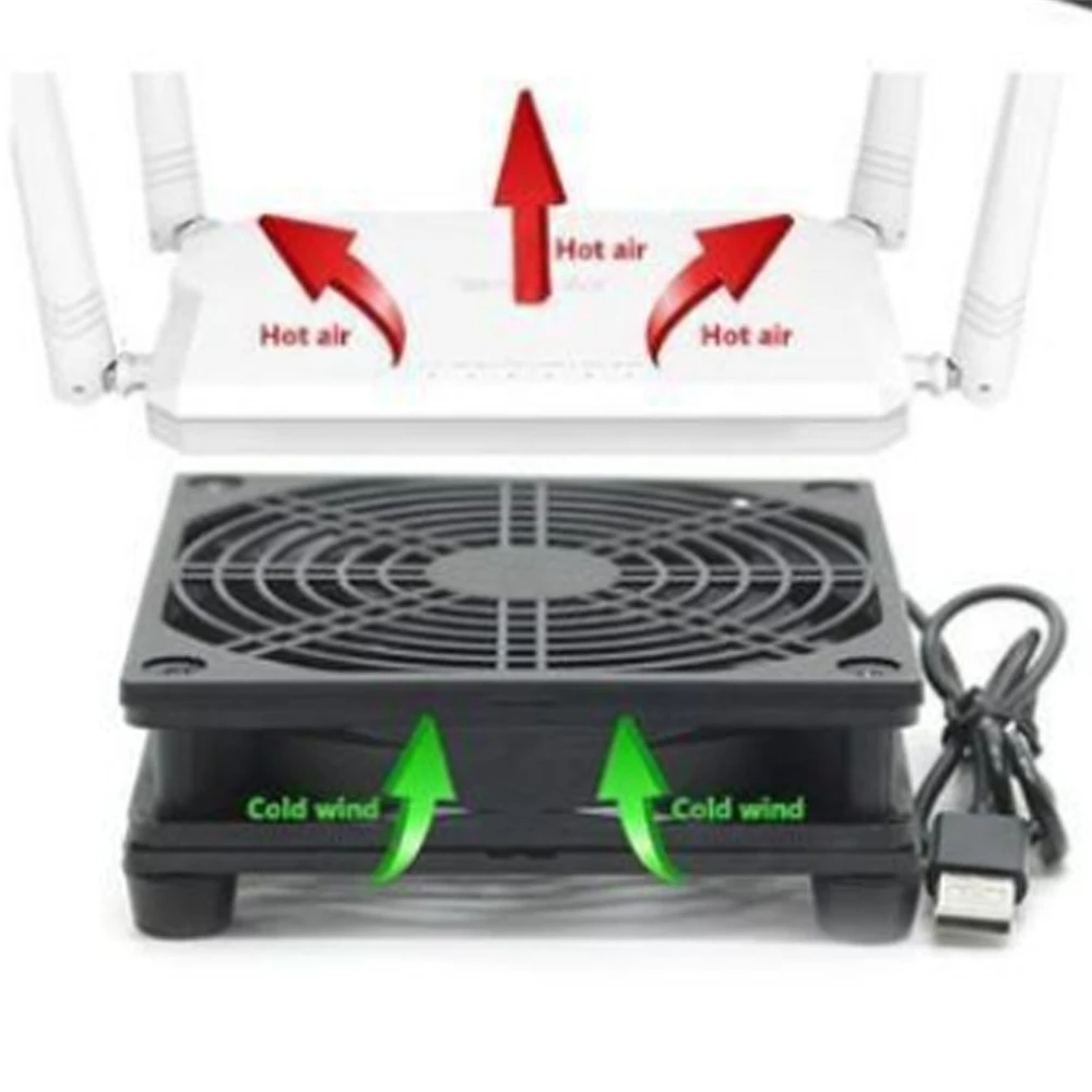 5V USB Router Fan 80mm 92mm 120mm 140mm DIY TV Box Ball/Sleeve Cooler & Protective Net Desktop Cooling Fan