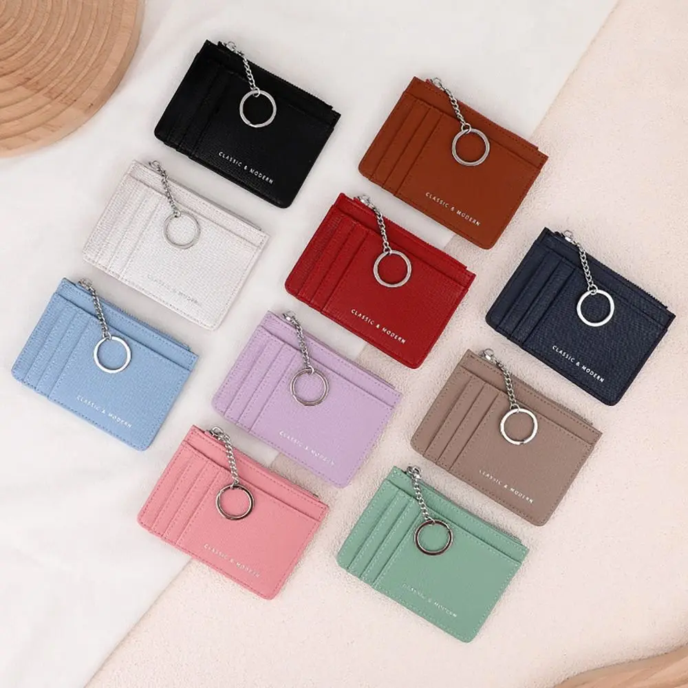 Multi Card Slot Geld Münz geldbörse Mini verschleiß feste Pu Leder Karte Brieftaschen Reiß verschluss Brieftasche Geld Tasche Studenten