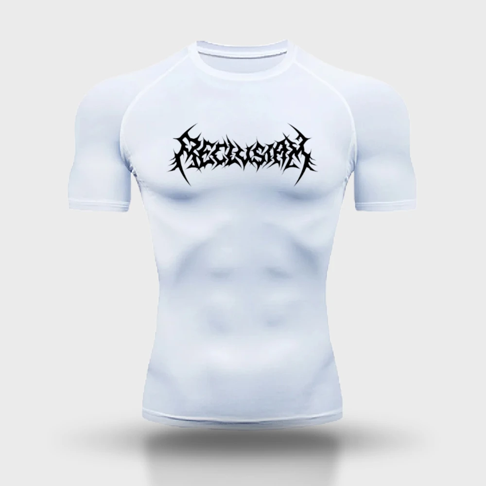 Men's Graphic Compressed Shirt Short-sleeved Gym Workout T-shirt Sports Quick-drying Bottomed Sweatshirt Training Tops S-3XL