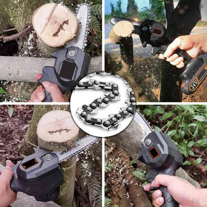 8 Pcs 4 Inch Mini Steel Chainsaw Chain Electric Pruning Saw Accessory Garden Tool Replacement