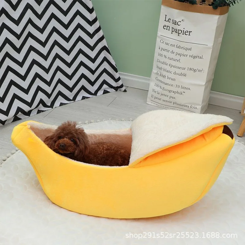 

Extra-large Size Pet Large Banana Nest with Cover Hairless Boat Shaped Cat Nest with Cooling Mat Small Dog Nest Dog Nest Pet Mat