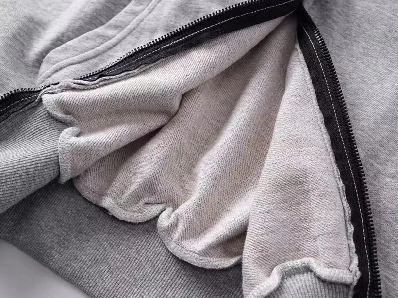 جديد فاخر كاني ويست الجيش رمادي زمم البلوز هوديس هودي قمصان سويت شيرت بقلنسوة المخملية القطن سميكة الصوف حجم 1 2 3 E60