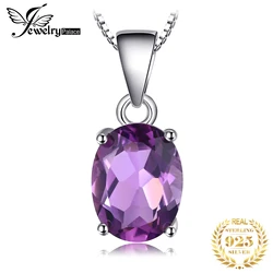 JewelryPalace-Colgante de Plata de Ley 925 con amatista Natural, citrino, granate, topacio, chapado en oro amarillo y rosa, collar sin cadena