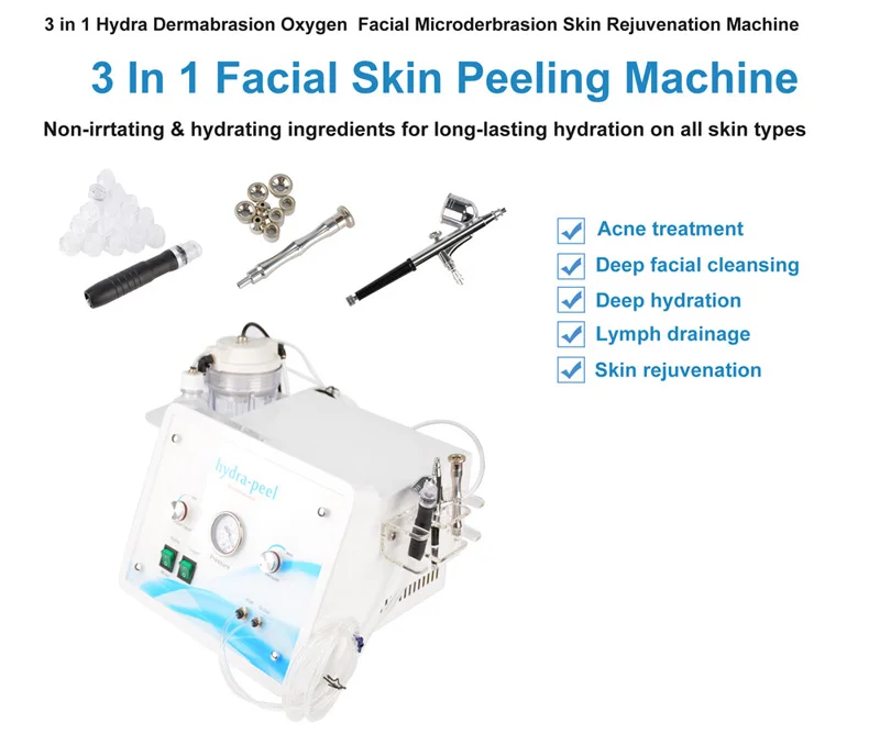 Machine de Microdermabrasion 3 en 1, Peeling de la peau, oxygène du visage, diamant, soins de nettoyage de la peau sous vide, élimination des rides, traitement de l'acné, nouvelle collection