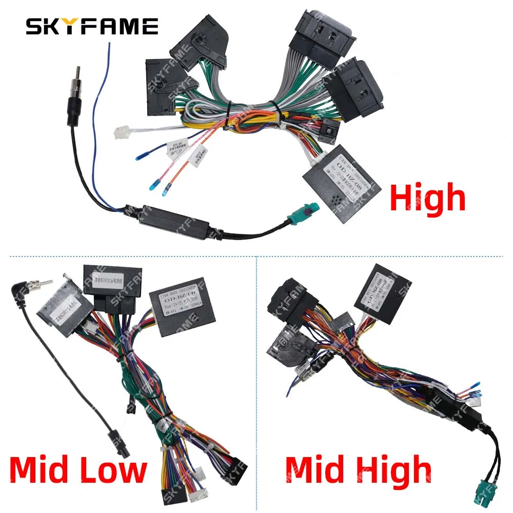 SKYFAME Car Wiring Harness Adapter Canbus Box Decoder Android Radio Power Cable For Benz Sprinter W907 W910 OD-BZ-06/OD-BZ-08