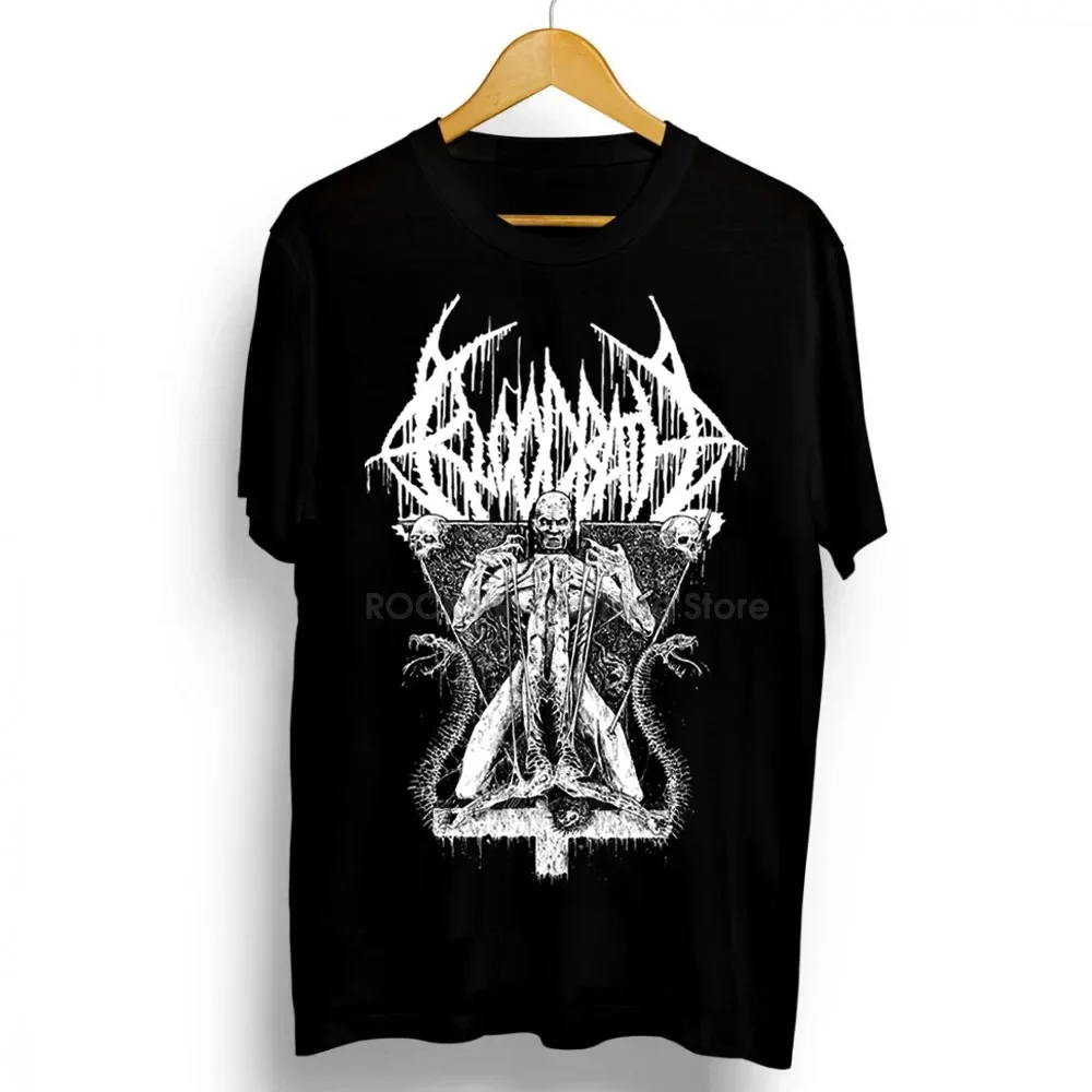 High Quality Men's Pure Cotton Bloodbath Death Metal Band Print Tshirt 2023 Summer New Casual Round Neck Short Sleeve Tee XS-3XL