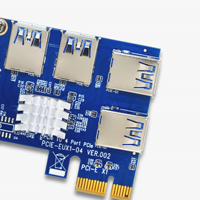 Переходная карта PCI-E к PCI-E от 1 до 4, 1X до 16X, слот USB 3.0, адаптер-концентратор для устройств Bitcoin Miner BTC