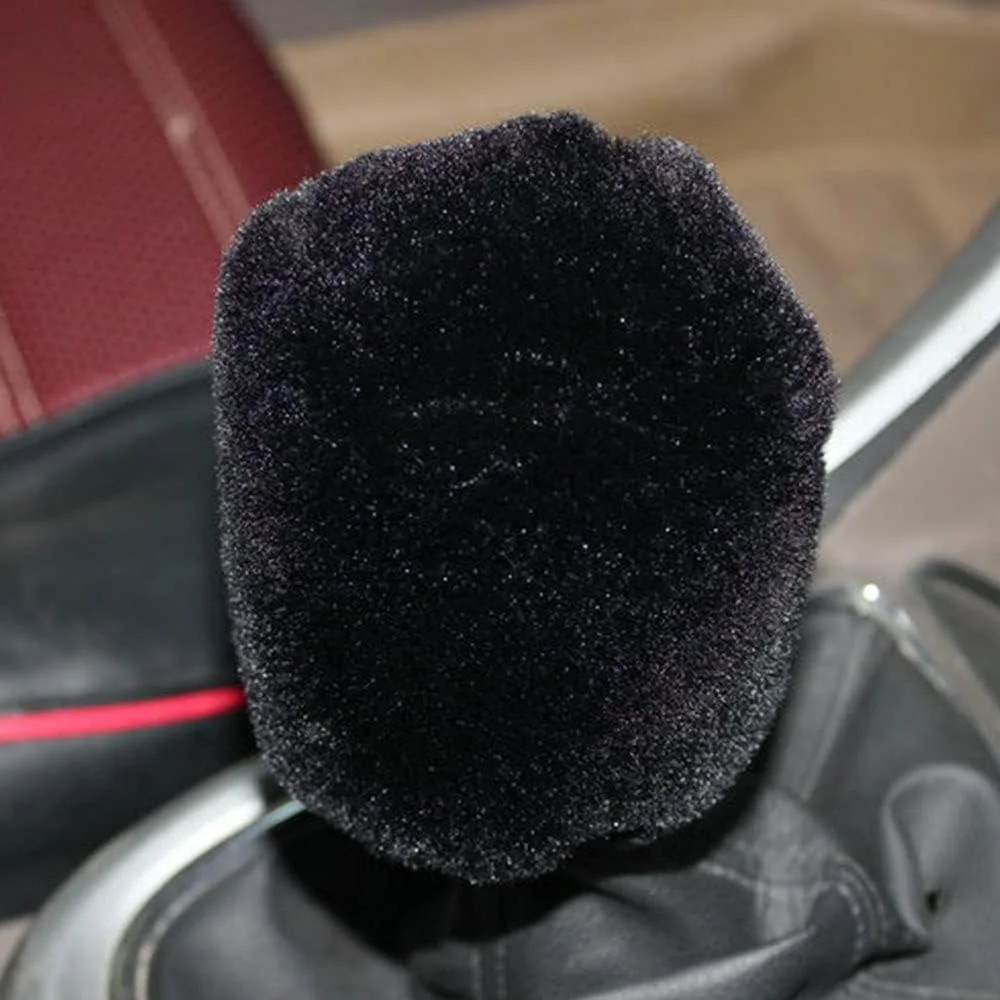 1pc Gear Shift Knob Cover and 1pc Handbrake Cover Black Beige Gray Purple Plush Suitable For Most Car Brands and Years