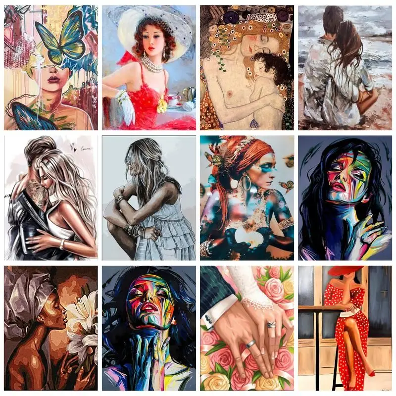 

CHENISTORY DIY Pictures By Number Woman Kits Home Decor Painting By Numbers Figure Drawing On Canvas HandPainted Art Gift