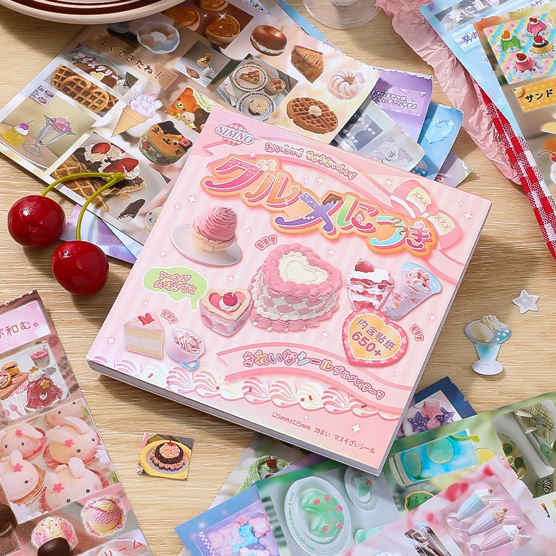 

2Style 30Pcs/bag Japanese food sticker book DIY handbook scrapbook photo frame envelope phone case