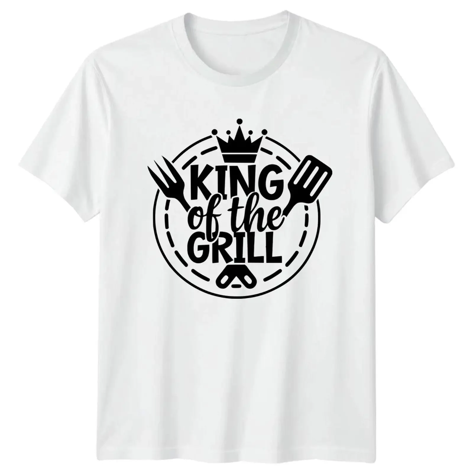 King Of The Grill Grilling Herren T Shirt BBQ Sommer Party vintage Washed streetwear Top For Everyday Wear Comfortable Soft