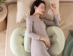 Almohada de cintura para mujeres embarazadas, almohada de algodón puro suave y multifuncional para dormir de lado, soporte Abdominal durante el embarazo