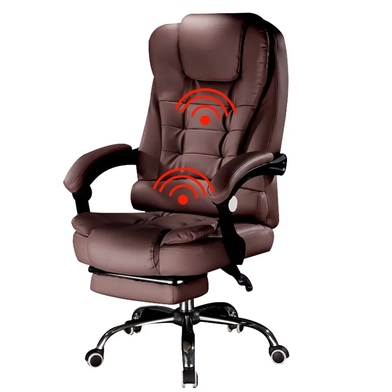 

New products PU Leather boss computer chair office home swivel massage chair lifting adjustable chair With Footrest