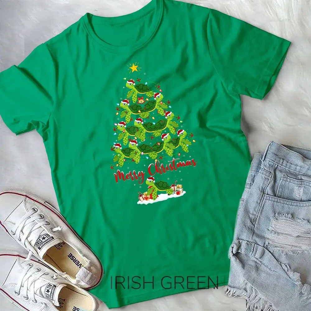 Sea Turtle Lover Xmas Tree Santa Sea Turtle Christmas Tree Unisex T-shirt