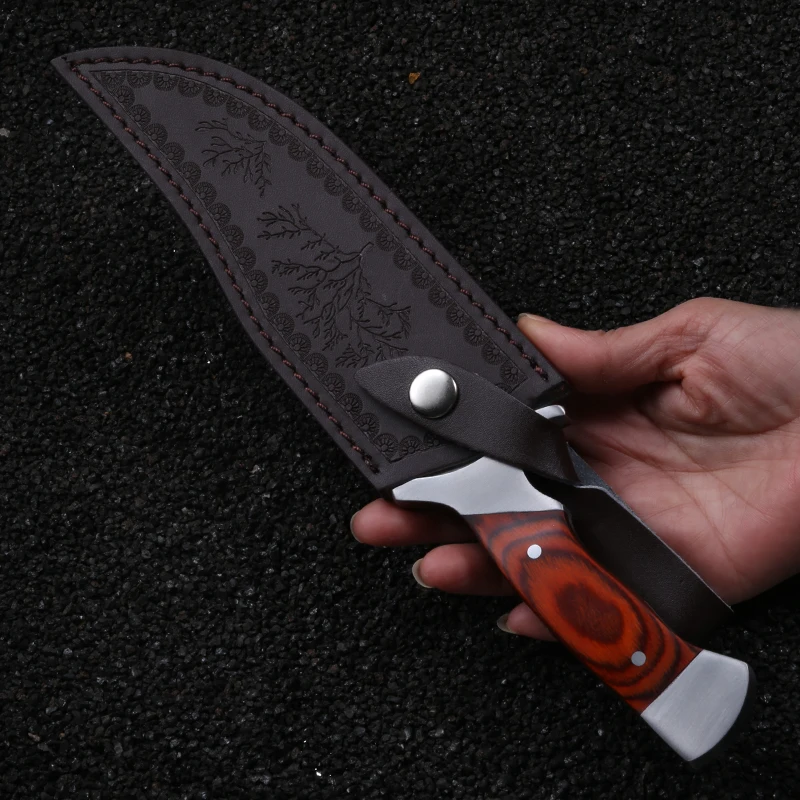 High hardness straight knife, portable fixed blade survival knife, with knife sleeve, Jungle tool knife