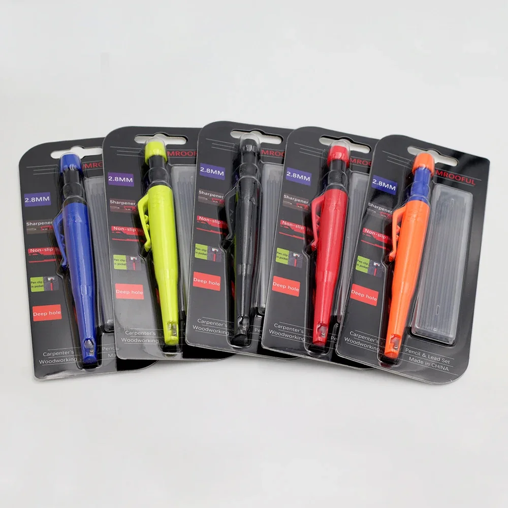 مجموعة بطاقات أقلام رصاص لأعمال النجارة، لوضع علامات ورسم بفتحة عميقة، مع رصاص موثوق ومتين 2.8 مم، لهندسة النجارين