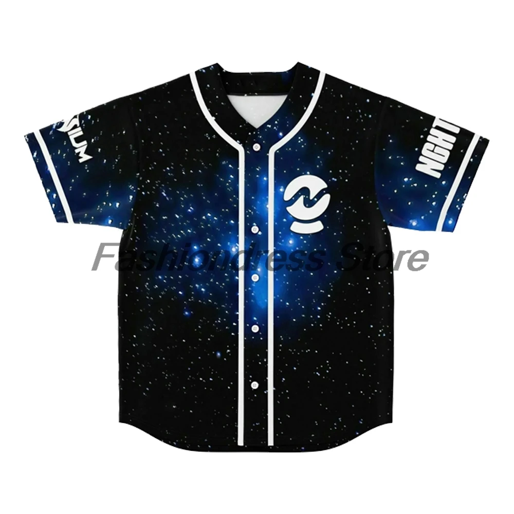 All in one Baseball Jersey Nghtmre Illenium Excision Slander Seven Lions Short Sleeve Button-up Shirts Women Men Streetwear Tee