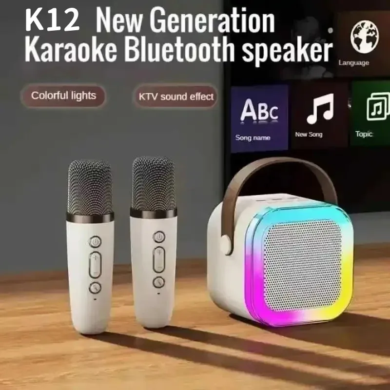 Bluetooth Speaker K12 Karaoke Machine Portable 5.3 PA Speaker System with Wireless Microphones Home Family Singing Children's image 2