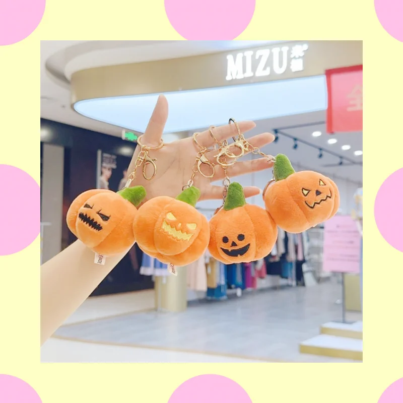 Halloween Pumpkin Plush Keychain Halloween Essential Fun Decoration Accessories Weird Pumpkin Bag Clothing Decoration