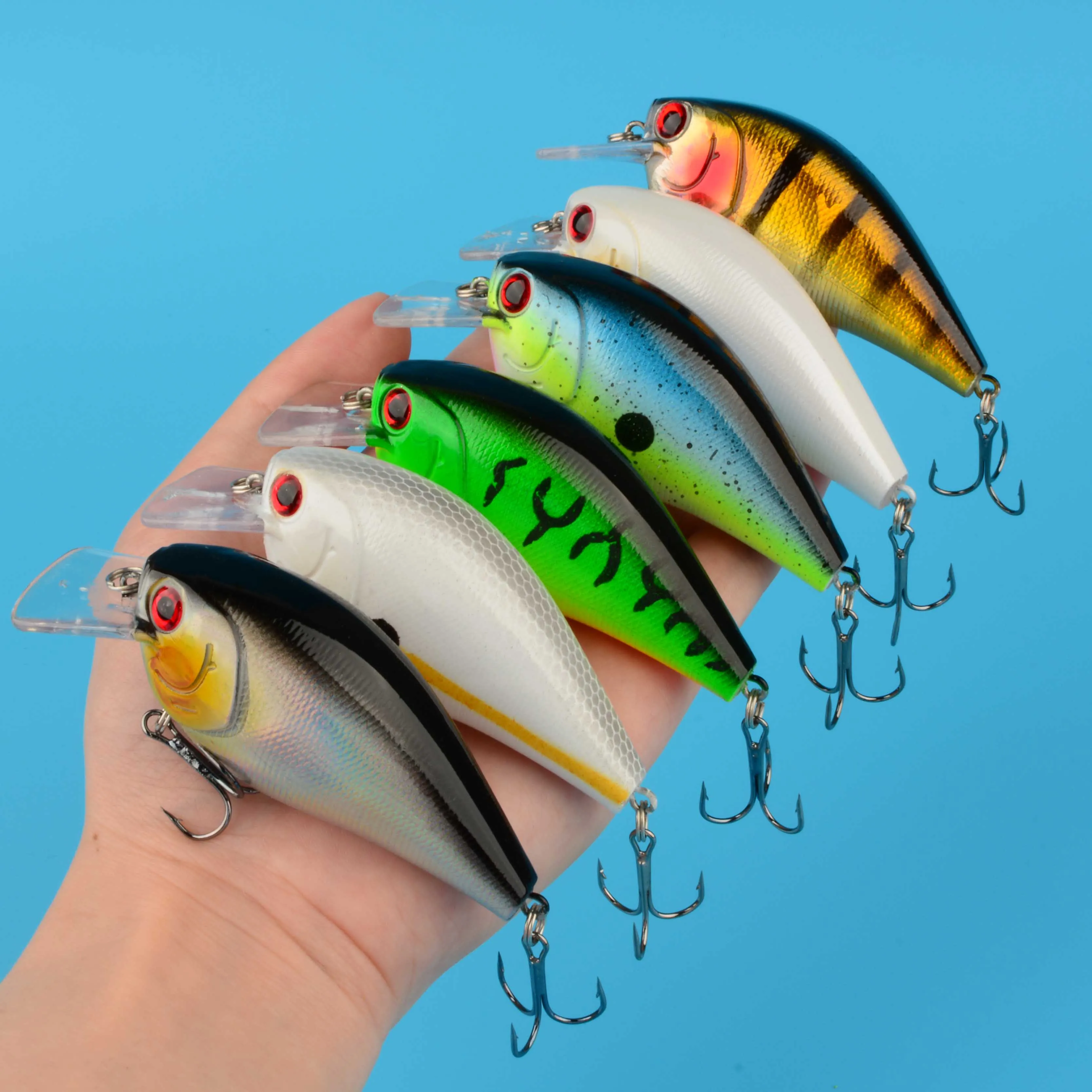 

6 шт. рыболовные жесткие leurres Crank Lure плавающие воблеры Crankbait для окуня, щуки, форели