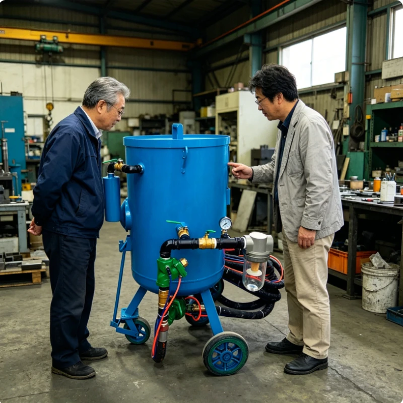 Portable Sandblaster Sandblasting Machine 200L Wet Dry Abrasive Blast Tank Air Pressure Blaster For Car Frame Rust Removal