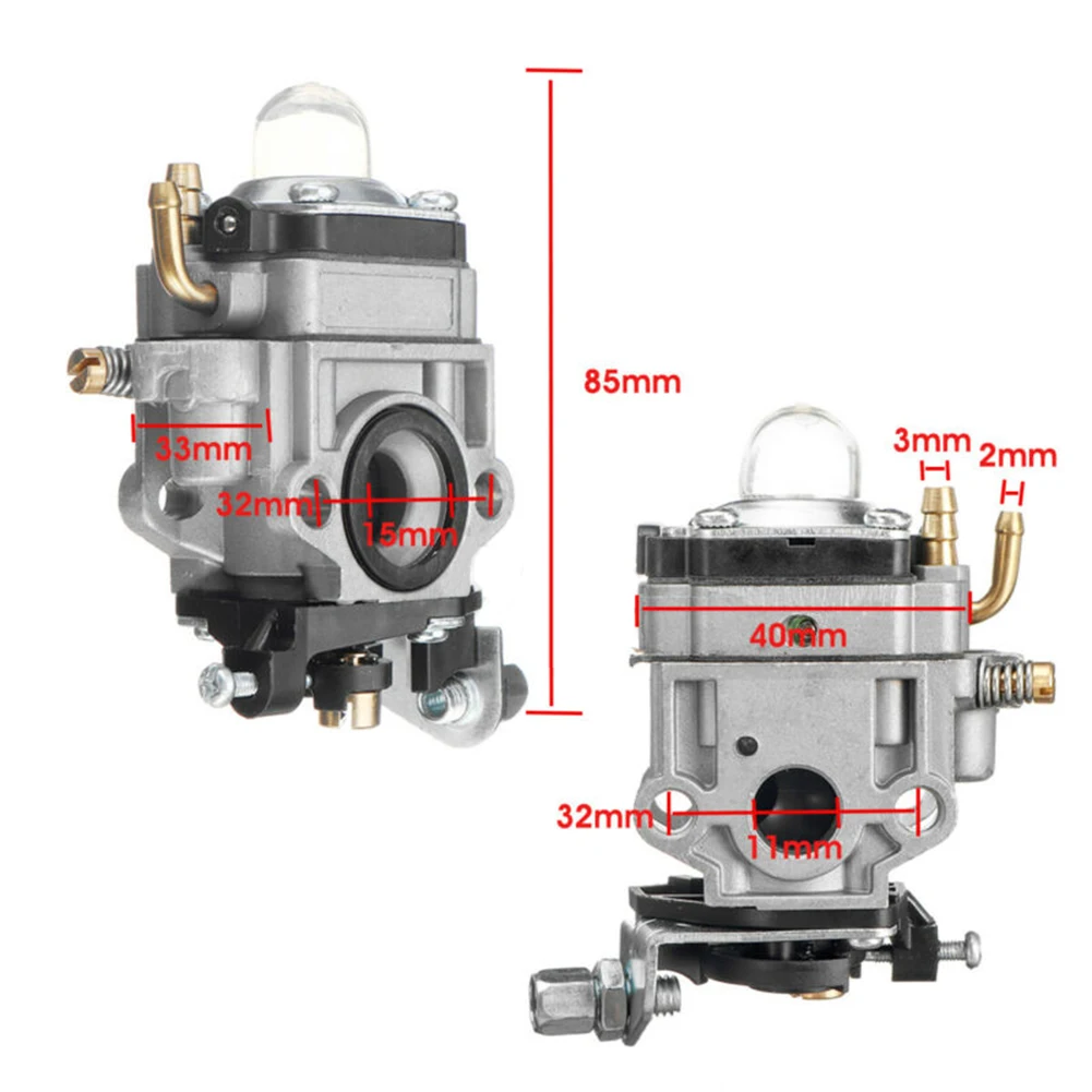 

Carburetor Scooter Carburator Fit For 43cc 47cc 49cc 50cc 52cc 2-Stroke 11mm Adjustment Alloy Brushcutter Carb