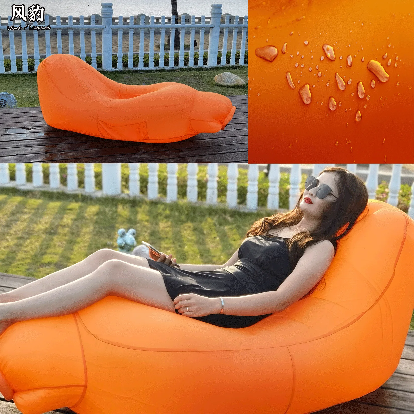 Outdoor New Fast Inflatable Recliner Camping Beach Lazy Person Inflatable Sofa Sleeping Lying Universal Inflatable Cushion