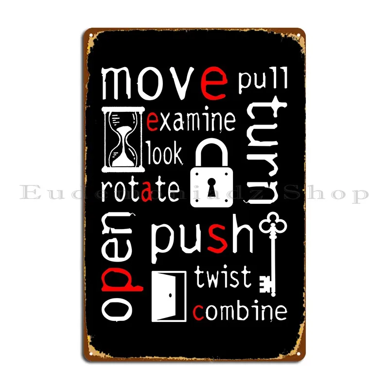 Panneau en métal classique Escape Room, jeu de sortie, cinéma, garage, décoration murale, cuisine personnalisée, affiche 18